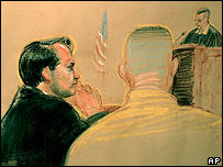 Ảnh vẽ David Hicks tại tòa ngày 30 tháng 3 năm 2007