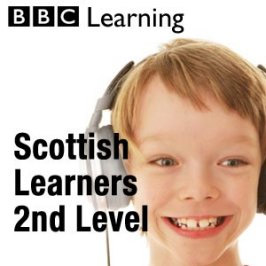 Young boy wearing headphones