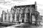 Black-and-white sketch of Rosslyn Chapel