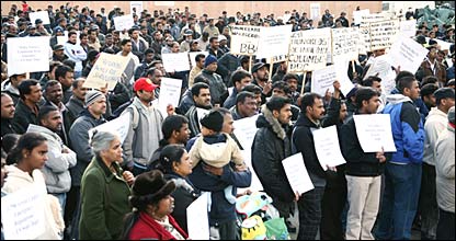 Tamil asylum seekers in UK holding a protest rally in Trafalgar Square, London (file photo by Action Group of Tamil Asylum Seekers -AGTAS)