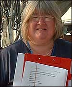 Producer Lyn McKinney with her running order.