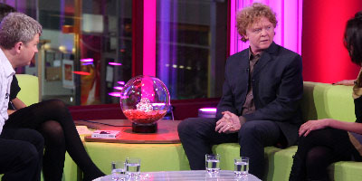 Mick Hucknall in the studio