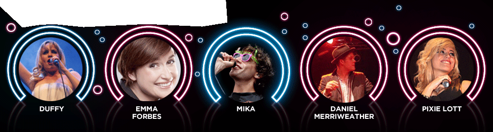 Duffy. Emma Forbes. Mika. Daniel Merriweather. Pixie Lott