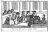 Torlun pren o gyfarfod i addoli'r Crynwyr o'r enw '12 Crynwr yn hollol llonydd' © Llyfrgell Cymdeithas Grefyddol y Cyfeillion 