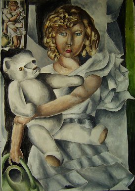 Girl holding a teddy bear