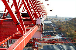 View along the crane to Tinsley Towers