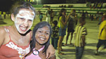 Two girls enjoy themselves at the Brazilian Carnival