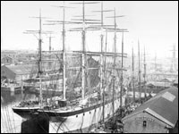 A ship in dock in Liverpool