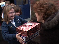 Rougham pupils load their presents