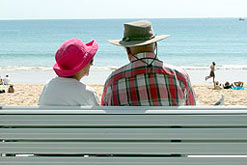 a couple on holiday on Manly Beach, Sydney