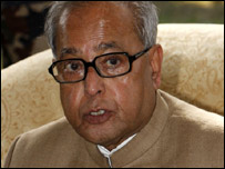 भारतीय विदेश मंत्री प्रणव मुखर्जी