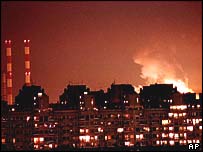 Delgrad'ın hava bombardımanı sırasındaki görüntüsü