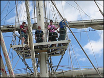 Crew aloft
