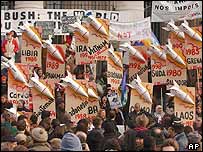 تظاهرات ضد بوش در بروکسل
