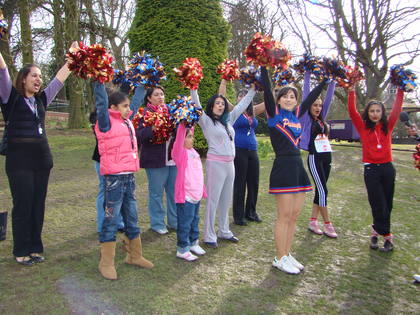 Poms in the air!