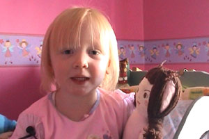 Sally shows us her new pink bedroom - complete with the 'flying ass'