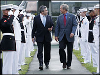 Gordon Brown dhe Xhorxh Bush 