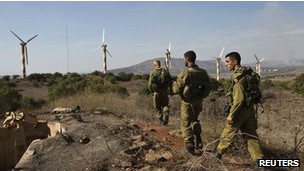 以色列軍隊在戈蘭高地的哨卡