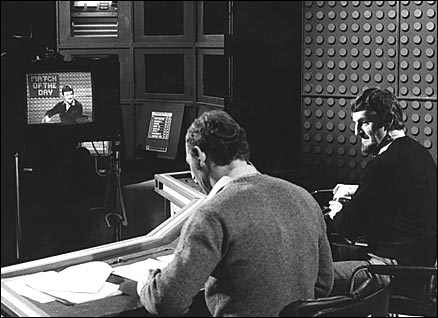 Bob Wilson (l) and Jimmy Hill (r), Match of the Day, January 1980