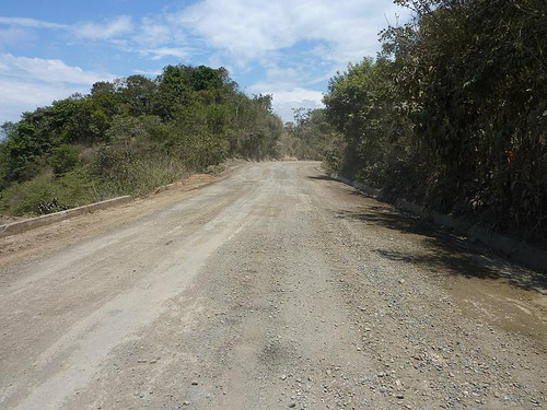 Mile upon mile of gravel roads winding up and up