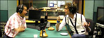 Fred with Mika in the studio