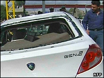 تصویر تلویزیونی از صحنه انفجار در دمشق