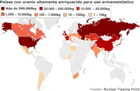 Mapa del uranio mundial
