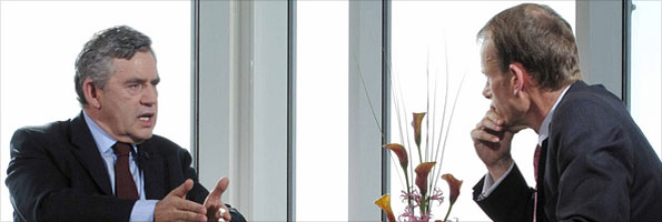 Gordon Brown talking to Andrew Marr