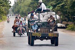 National highway South East of Phnom Penh, Cambodia
