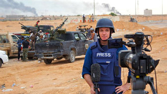 Jonathan Head reportando para la BBC desde Libia.