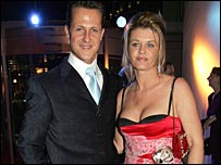 مايکل شوماخر و همسرش در موناکو