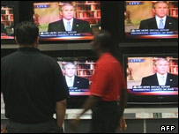 تصوير تلويزيونی سخنرانی بوش