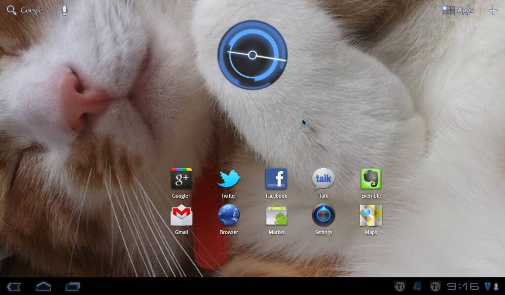 Pantalla de una imagen de captura de una tablet