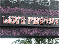 Love poetry sign at Latitude