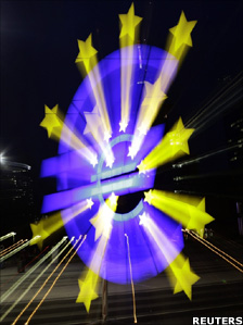 Illuminated euro sign 