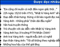 Những bài được đọc nhiều nhất trên trang của VTV