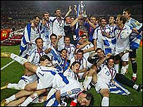 تيم اميد يونان در دومين حضورش در جام ملتهای اروپا توانست به عنوان قهرمانی دست يابد