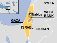 Izrael, gaza (mapa oblasti)