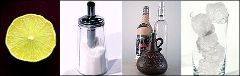 Caipirinha: lime, sugar, ice and 'cachaça'