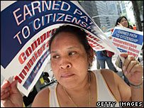 Imigrante protesta nos EUA