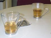 two cups of white tea