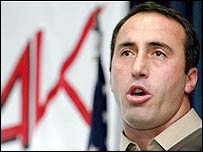O ex-primeiro-ministro de Kosovo Ramush Haradinaj 