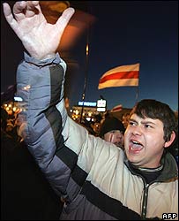 Minsk'te bir eylemci