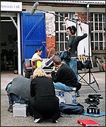 Filming for Friday Night Shirt