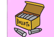 Illustration of a box of bullets