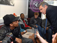 Gordon Brown talking to young people