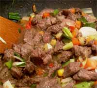 Korean beef with barbeque sauce