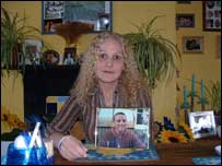 Paula Lunt with a photo of her son Craig