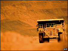A truck in a mine in Western Australia