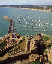 Gorey harbour as seen from Mont Orgueil